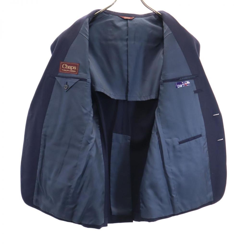 Chaps by Ralph Lauren 80s wool suit Setup Upper C-98/lower 82 Navy Men's Used