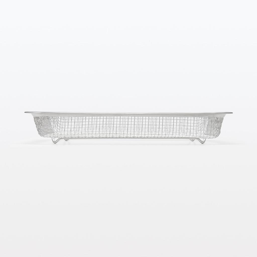 MUJI Stainless Steel Mesh 27cm W X D X 12829041 Tray, Large, Approx. 20.5cm 4.5cm H,