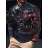 Autumn Men's 3D Skull Print Crew Neck Long Sleeve T-Shirt