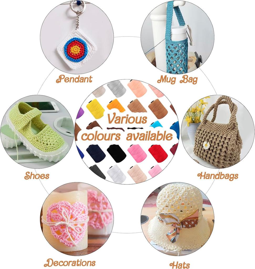 250g Silky Cotton Linen Crochet Yarn 2.5mm Lightweight Ice Silk Flat Ribbon Yarn Handmade Crocheting DIY Bags Hats Hollow Thread