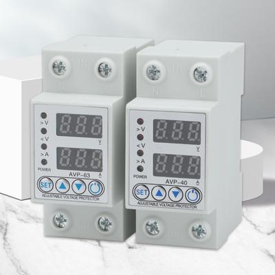 Guida DIN regolabile per sovratensione e sottotensione, dispositivo di protezione, preventivi di protezione, limite di protezione da sovracorrente, 40 A, 63 A, 230 V