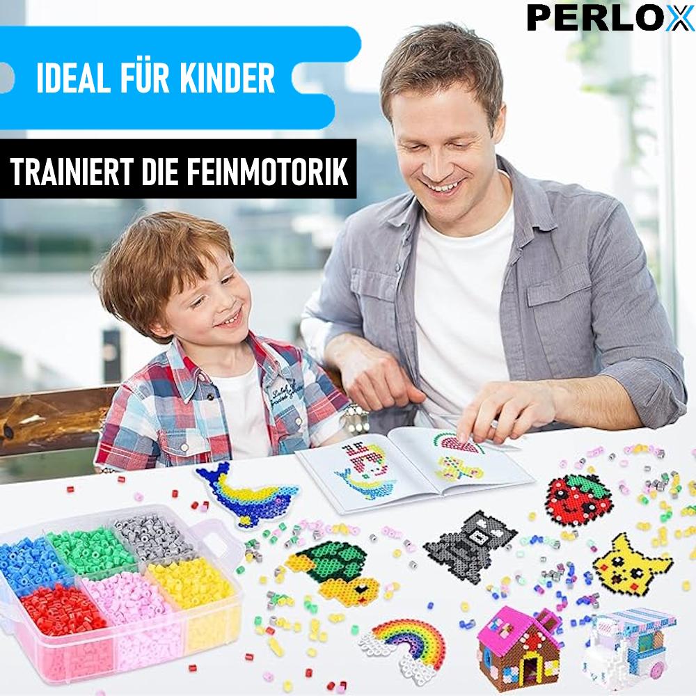 Set de șabloane PERLOX pentru mărgele termoadezive XXL, 10 culori, pentru plăci perforate