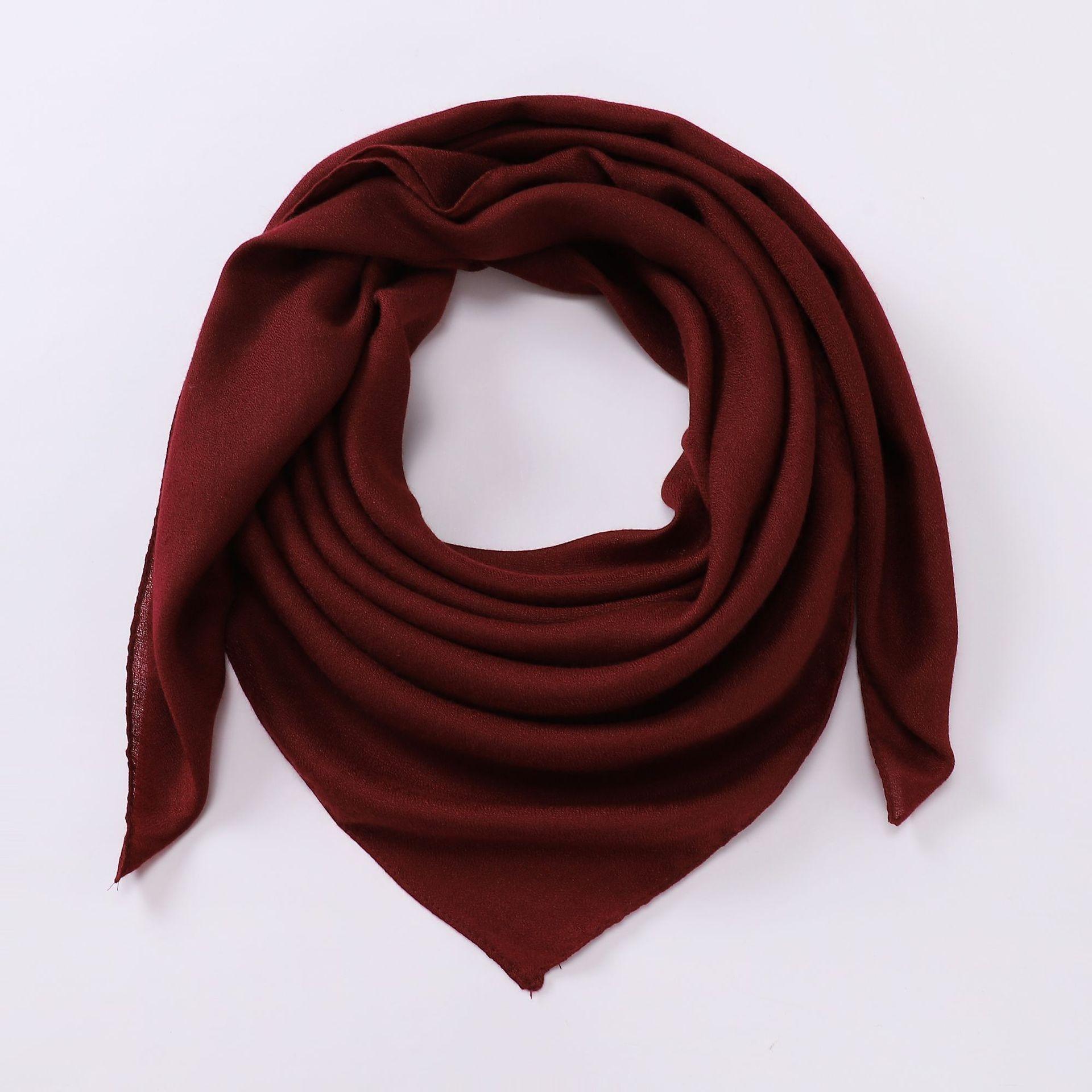 

Wrinkled Solid Color Imitation Cotton Linen Scarf Women s Square Scarf European and American Headscarf New Style 90*90CM