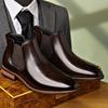 Herrenmode Klassische Retro Chelsea Boots Herrenmode Stiefelette Herren Britischer Stil Leder Kurze Stiefel High-Top Freizeitschuhe 25873