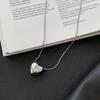 Heart-Shaped Pendant Necklace: Elegant Peach Heart Design, Light Luxury, Minimalist Clavicle Chain for Women