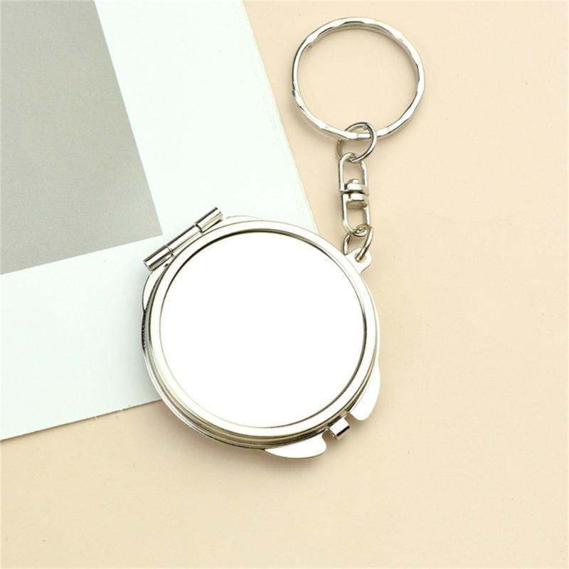Portable Double Sided Mini Compact Mirror Keychain for Makeup Touch Ups On the Go Ideal for Travel and Daily Use