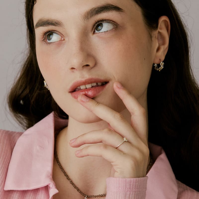 VINTAGE HOLLYWOOD [925er Silber] Kleiner Gänseblümchen-Ring_VH25NNRI004V