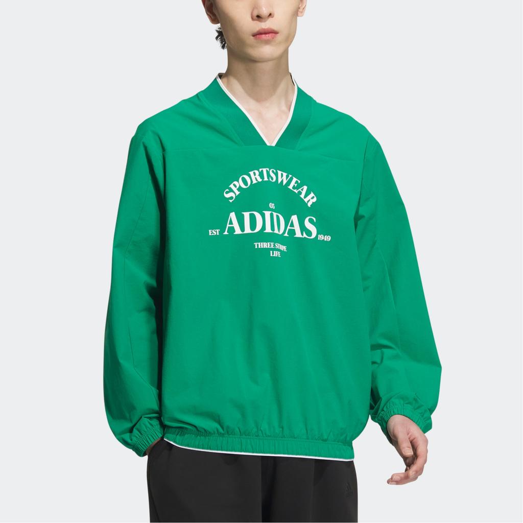 Adidas Verbiage Woven Sweatshirt Men Tops Green JE3668