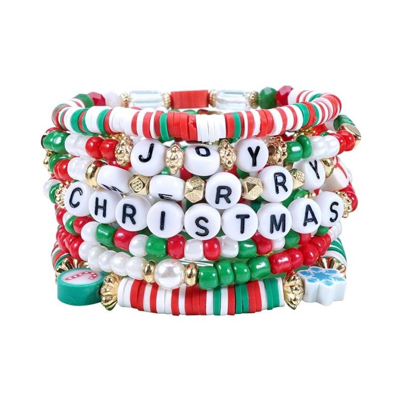 JYL TS Bracelet Christmas Stackable  Festive Elements Invites Holiday Blessings