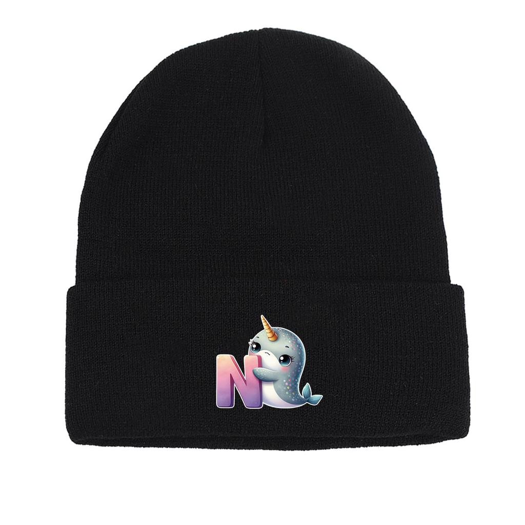 1pc, Alphabet A To Z and Animals Print Knitted Cap Beanie, 260 Knit Hats To Choose, for Men And Women