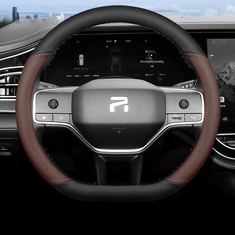 2023 Feifan F7 Steering Wheel Cover: Ultra-Thin, Anti-Slip, Wear-Resistant Genuine Leather, All-Season Universal Fit