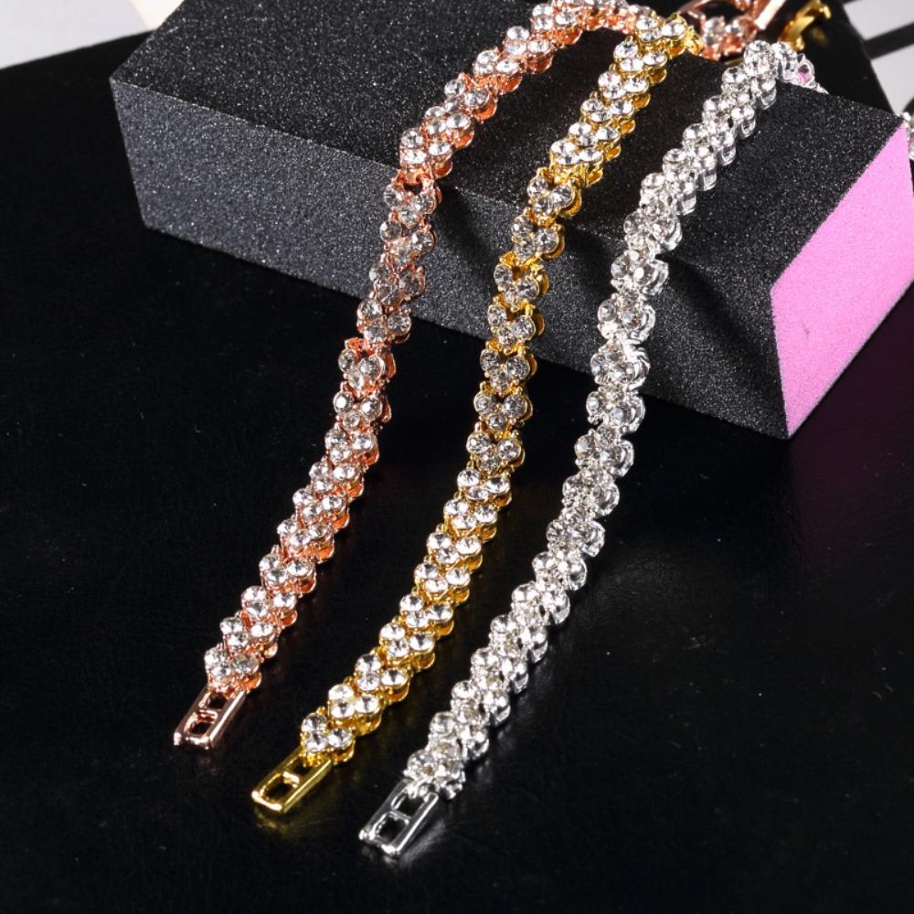 Exquisite Luxury Shining Brightly Multi-layer Full of Rhinestone Bracelets for Women Roman Bride Wedding Jewelry Accessory Gift