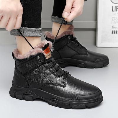 Hiking Boots Men Winter Outdoor Warm Fur Non Slip Fashion Luxury Outdoor Work Snow Boots Shoe Winter Comfortable Trekking Boots