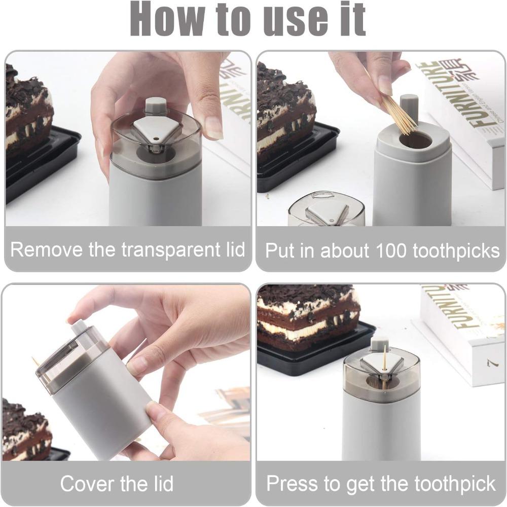 Portable Automatic Toothpick Dispenser Pop-Up Tooth Picks Container  for Kitchen Restaurant