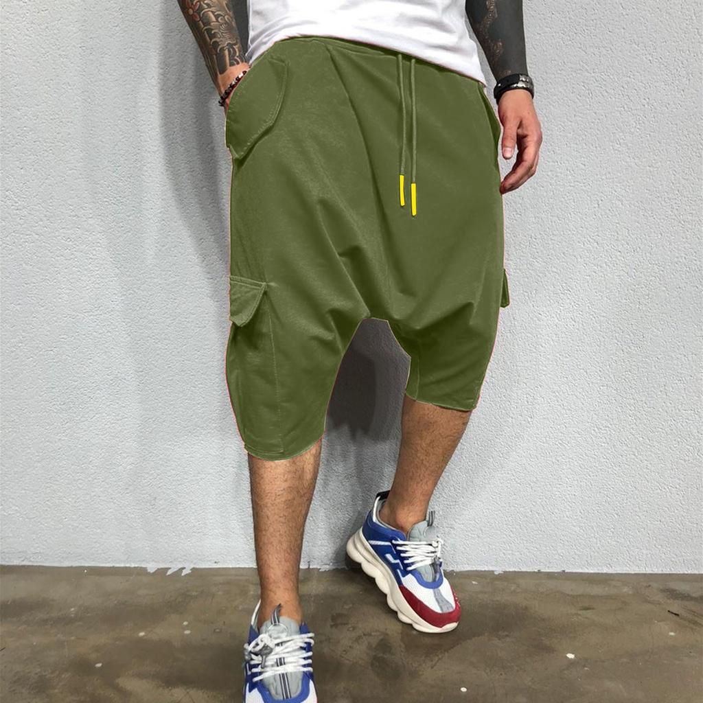 Casual Sweatpants for Men Hip Hop Trend in Europe America Loose Solid Street Sports Harlan Cropped Trousers Men'S Clothing