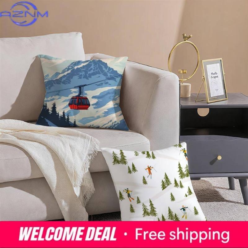 Ski Resort Prop Pillow Case Printing Pillowcase Living Room Sofa Cushion Cover Bedroom Room Decor