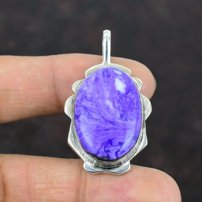 Charoite Pendant Gemstone Pendant 925 Sterling Silver Pendant Handmade Charoite Jewelry Birthstone Pendant Anniversary Gifts Elegant Pendant