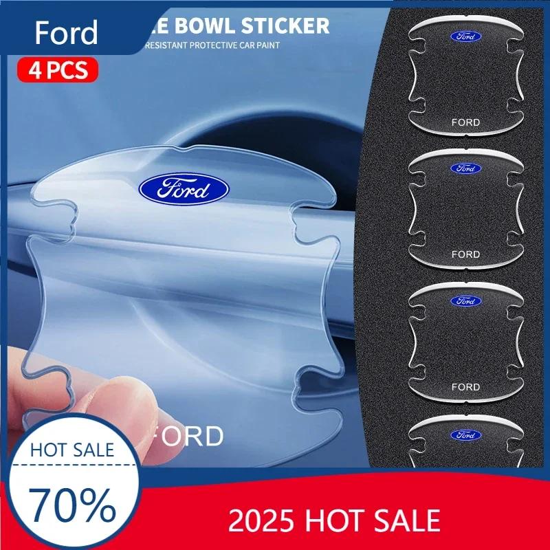 Focus Hot For Ford New Car Door Bowl Handle Scratch Protector Invisible Stickers Protection Strip For Ford Focus 2 3 Mondeo Kuga