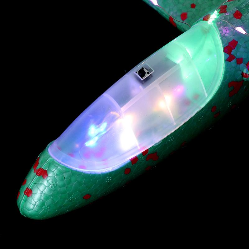 1 Set Outdoor Game Aircraft Model 24/48Cm Foam Plane Kits Flying Glider Toy With Led Light Hand Throw Airplane Toys For Kids