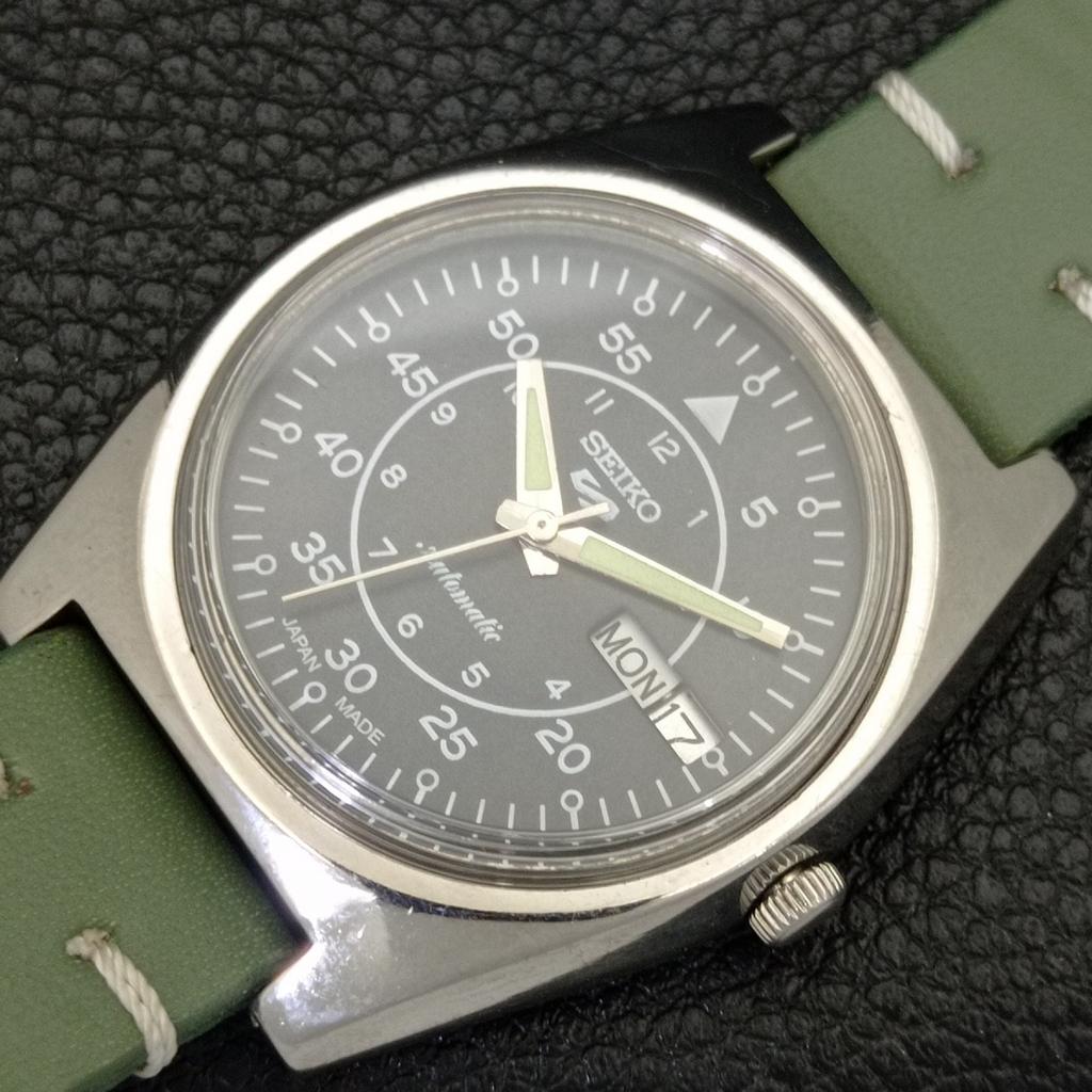 SEIKO 5 AUTOMATIC 6309A JAPAN MENS VINTAGE BLACK COLOR DIAL WATCH a701496-5 R206b-a701496