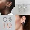 925 Silver Heart Hoop Earrings Sparkling Original Jewelry Gift for Women