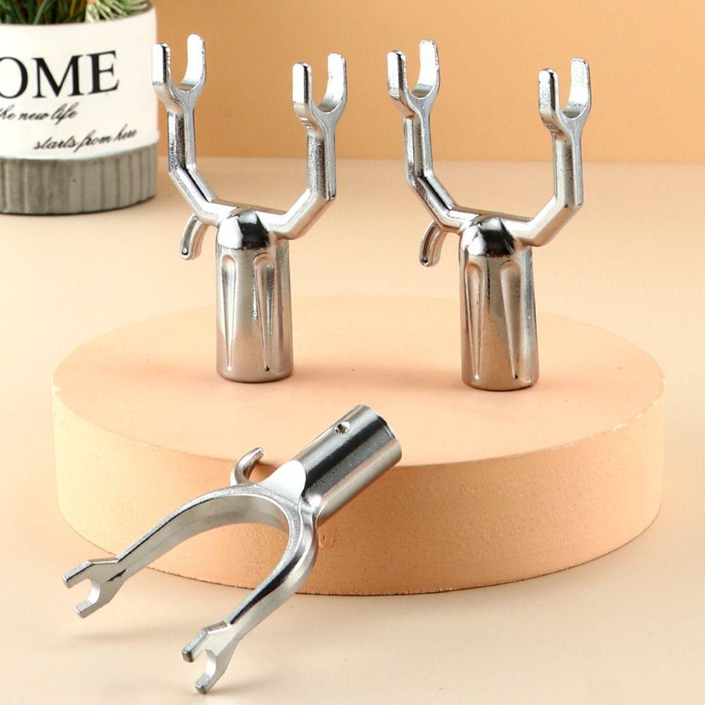 U Shaped Clothes Rod Joint Aluminum Alloy Portable Clothes Fork Head Durable Clothes Rod Metal Head Balcony