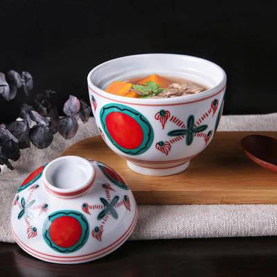 Keramik Deckelschale Japanische Kreativität Mehrzweck-Geschirr Snack-Teller Reisschale Eierbecher Vogelnesthöhle Dessert Kleiner Schmortopf