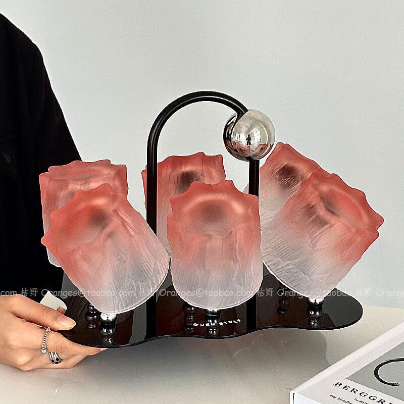Light Luxury Frosted Gradient Pink Glass Cup