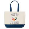 Tote Bag - PLANETEE - Blue Bottom Shopping Bag I Can't Billiards - Blue - Cotton - 40x45 Cm