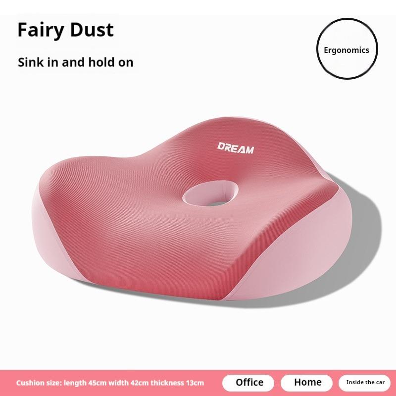 

Подушка для офисного кресла с эффектом памяти, корректор осанки, удобная подушка-пончик для долгого сидения, увеличивающая высоту 45x42x12cm розовый