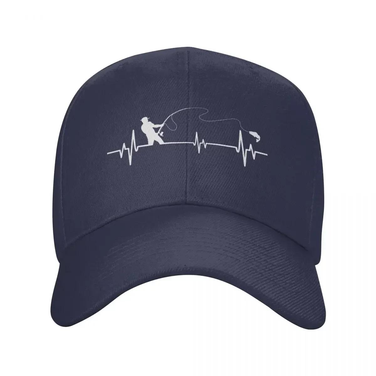 

Personalized Fishing Heartbeat Baseball Cap for Unisex Women Adjustable FisherUnisex Fish Dad Hat Sports Snapback Hats Summer Caps Adjustable Cap