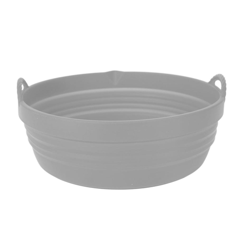 Fryer Silicone Liner Foldable Round Wavy Stripe Heat Resistant Reusable Fryer Pot for Fryer Accessory