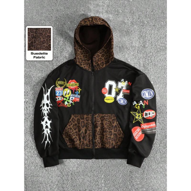 Womens Oversized Hoodie Red Skull Print Streetwear Loose Fit Casual Sweatshirt
