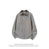 Men's Trendy Knit Polo Collar Plaid Patchwork Hoodie - Retro Style, Long Sleeve, Plus Size