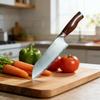 7 Inch Santoku Knife Powder High-Speed Steel Blade Wood Handle Chef Slicing Vegetable Cleaver Meat Handmade Forged Kitchen Knife