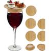 Creative Safety Wine Coaster Wooden Odorless Wooden Red Wine Lid Splashproof Non-toxic Dessert Wooden Tray Bar Supplies