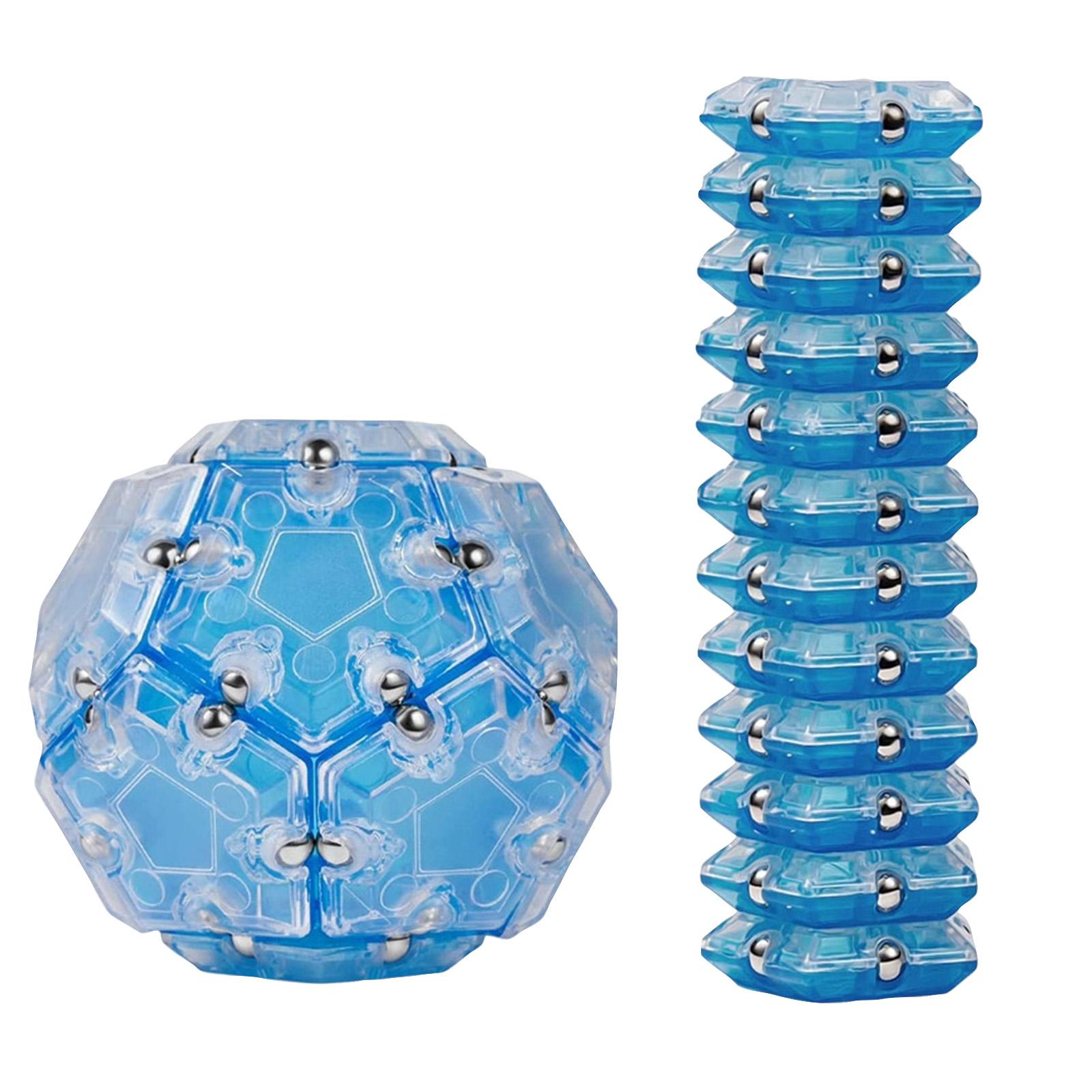 

Magnetic Fidget Toy Sphere and Stackable Magnetic Blocks Set for Stress Relief and Focus Enhancement Durable Plastic Construction One Size синий