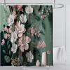 3D Stereo Beautiful Flower Printing Bathroom Curtain Waterproof Polyester Shower Curtain Home Decoration Curtain with Hooks