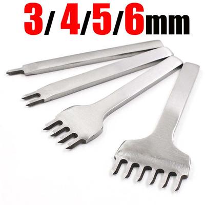 NEW 3/4/5/6mm Spacing Punch Tool For Leather Hole Punches Tool Lacing Stitching Sewing DIY Leather Craft Tools 1/2/4/6 Prong
