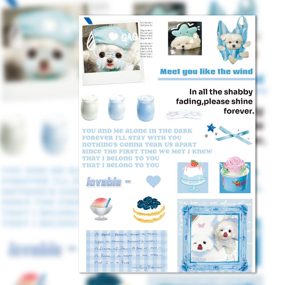 8-Piece Ins Style Puppy Stickers - Cute Decorative Decals for Phone Cases, Notebooks & Water Bottles