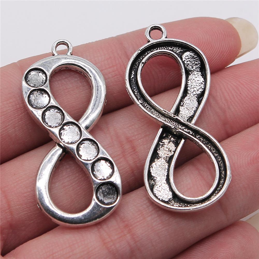 10pcs Charms Infinity Symbol Antique Silver Color Plated For DIY Jewelry Making Infinity Connector Charms