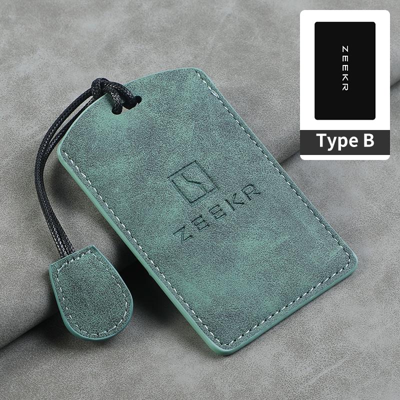 Suede Car NFC Card Key Case Cover Key Bag Shell Holder Protection Keychain For ZEEKR 001 Smart Remote Keyless Stying Accessories