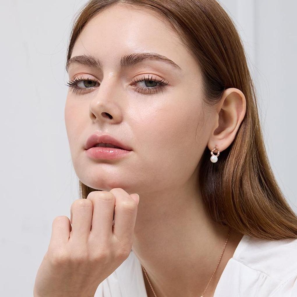 [LsSHOP] 14K Serene Pearl Earrings (Gold Plated)_LJ5085BRE