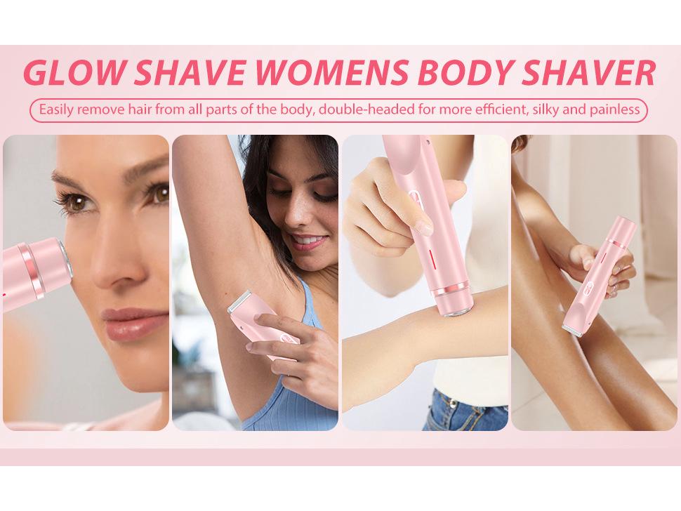 Rechargeable Women's Dual-Headed Underarm Shaver and Trimmer with Digital Display