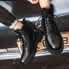 Fashion All-match Lace-Up Male Comfortable Ankle Boots Real Leather Men's Casual High Top Shoes 2024 New Arrival  Boots for Men