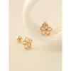 14K Point Five-Petal Piercing Earrings