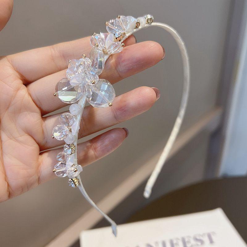 Fascia per Capelli Fatina di Cristallo Barocca da Donna Raffinata Strass Pietra Fiorita Accessori per Capelli Principessa Copricapo Nuziale con Diamanti