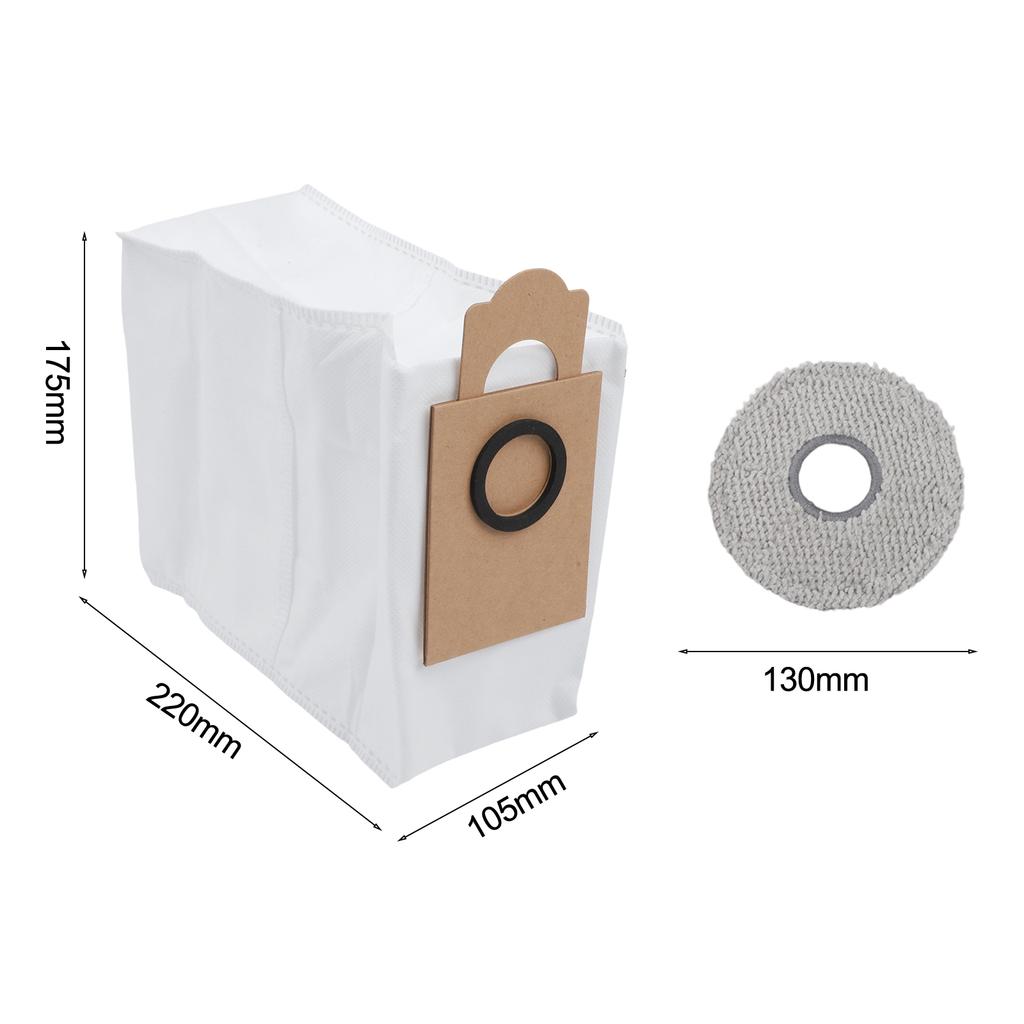 4 Microfiber Floor Mop Cloths and 6 Dust Collection Bags for LEFANT For M3 and For M3 For Gen2 Robot Vacuum Cleaner