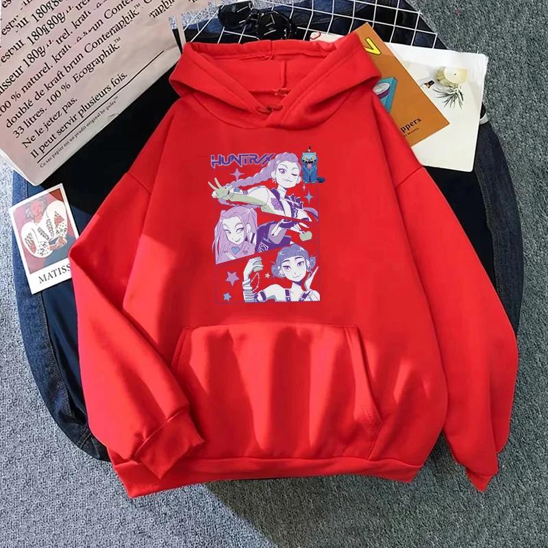 Urban Fashion Demon Hunter Sweatshirt 2025 Kpop Anime Hoodies Autumn Winter Woman Daily Casual Warm Hooded Long Sleeve Pullover