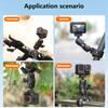 Magnetic Quick Release Mount For Action Cameras With 360 Degree Double Ball Heads And AntiSlip Clamp